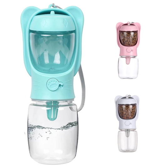 Doggy Water Bottle Plus Detachable Food Container