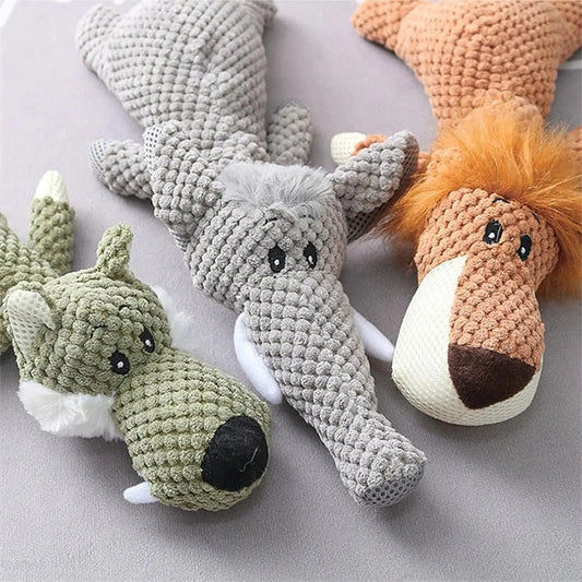 Squeaky Safari Animals Dog Toy